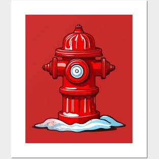 Fire Hydrant Costume a Halloween Firefighter Man Posters and Art